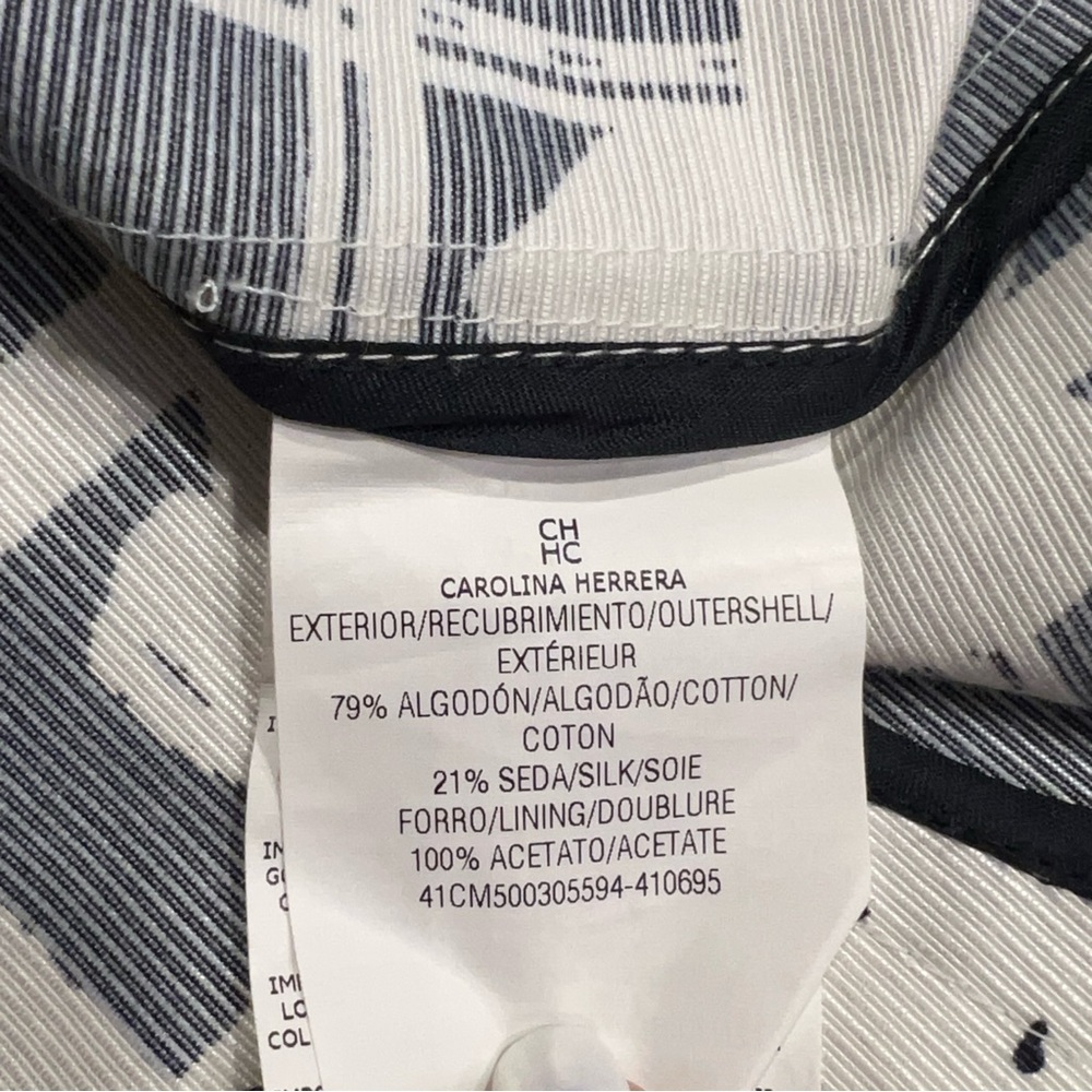 Carolina Herrera Window Pane Print Short Raincoat Sz-S - Picture 10 of 11
